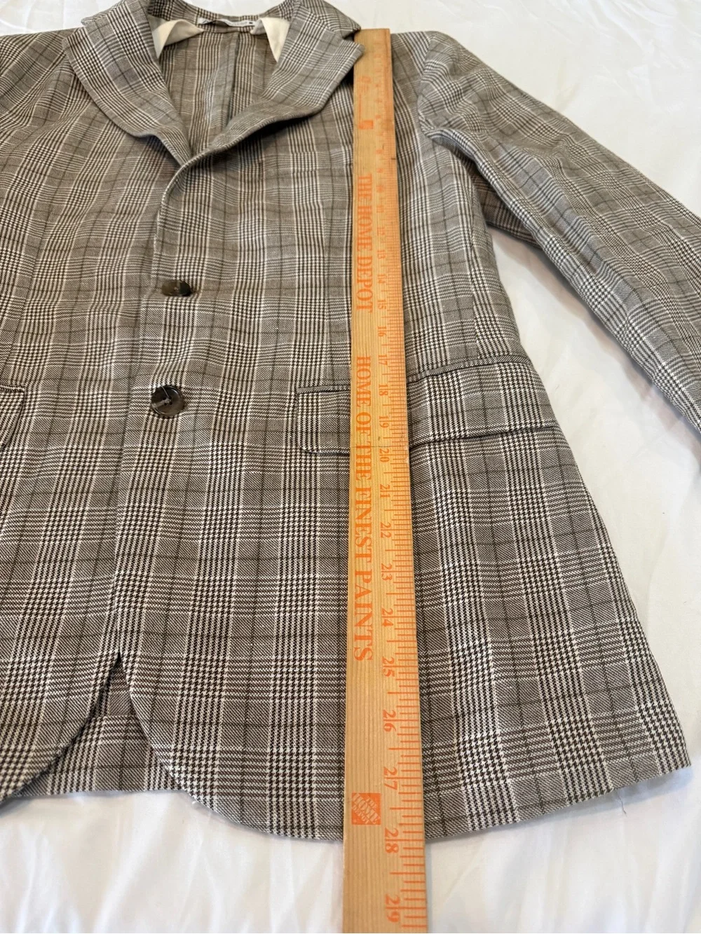 Zara Men's Plaid Blazer Sport Coat Size 36 Brown Gray Glen Plaid Two Button